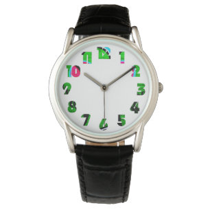 Relógio Grafite 12 Número Overlay Mens Watch cn