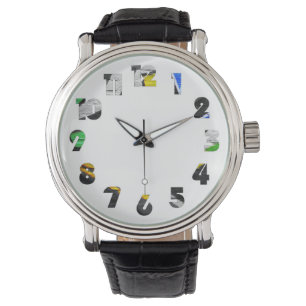 Relógio Grafite 6 Número Overlay Mens Watch cn