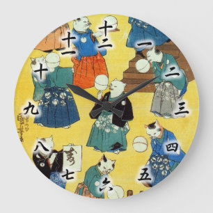 Relógio Grande 猫の曲芸師, acrobata dos gatos, Kuniyoshi do 
