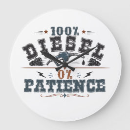 Relógio Grande 100% Diesel 0% Patience Vintage Graphic