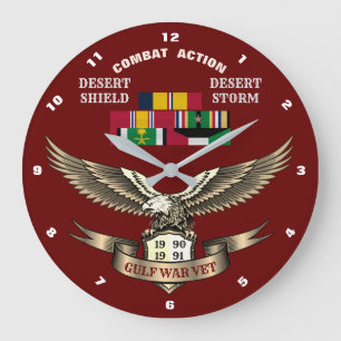RELÓGIO GRANDE 1 VETERANOS DE GUERRA DO GOLFO PERSIANO DE CAMPANH