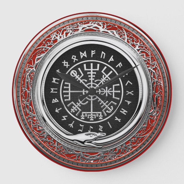Relógio Grande [200] Vegvisir - Bússola mágica virada para prata (Frente)