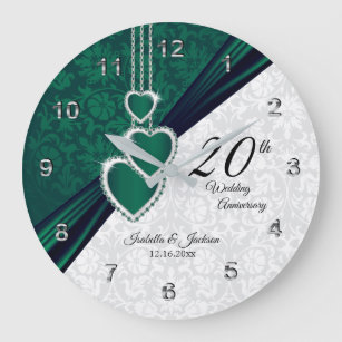Relógio Grande 20 Emerald Casamento Aniversário Keepsael
