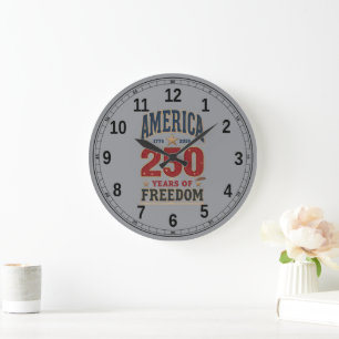 Relógio Grande 250º América Liberdade 1776 Faixa Patriótica