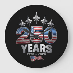 Relógio Grande 250 Anos Americano 1776 2026 250º EUA Patriótico