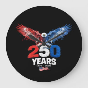 Relógio Grande 250 Anos Americano 1776 2026 250º EUA Patriótico