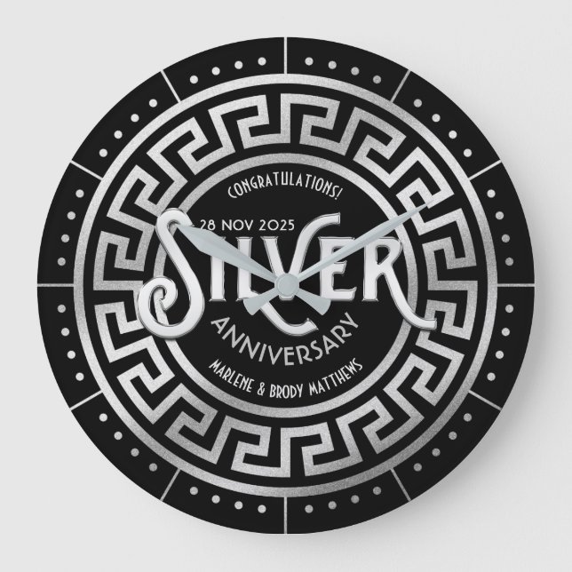 Relógio Grande 25 de Arranjo de Prata (Frente)