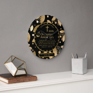 Relógio Grande 25 Pastor Priest Anniversário Gift Ordination ANY