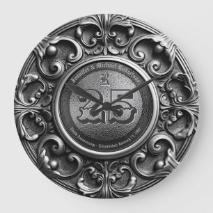 Relógio Grande 25 Silver Vintage Aniversário Grande