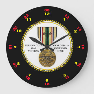 RELÓGIO GRANDE 2 ESTRELAS DE CAMPANHA VETERANO DE GUERRA DO GOLFO