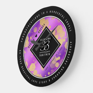 Relógio Grande 33.º aniversário de casamento do Ametist
