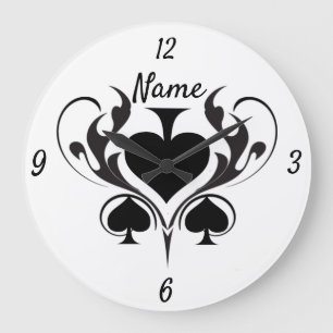 Relógio Grande 3 Espadas Negras Tribal Thunder_Cove 