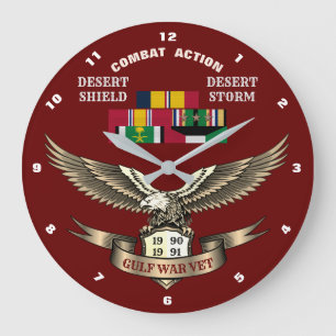 RELÓGIO GRANDE 3 ESTRELAS DE CAMPANHA VETERANOS DE GUERRA DO GOLF