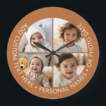 Relógio Grande 4 Colagem de Fotografias com Texto Personalizado d<br><div class="desc">Adicione 4 fotos e texto para fazer uma manutenção especial para um amigo ou evento familiar. A borda e o plano de fundo podem ser alterados na área avançada de design. Use suas fotos do Instagram quadradas para obter os melhores resultados! PARA ALTERAR O PLANO DE FUNDO - clique na...</div>