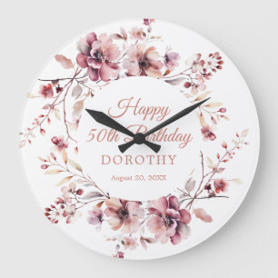 Relógio Grande 50º Aniversário Gift Personalizado Wall Clock