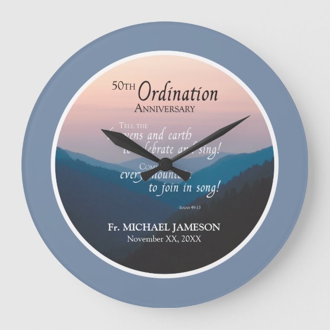 Relógio Grande 50.º Aniversário dos Parabéns de Ordenação (Frente)