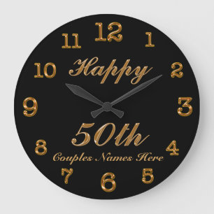 Relógio Grande 50th preto PERSONALIZADO da mudança do pulso de
