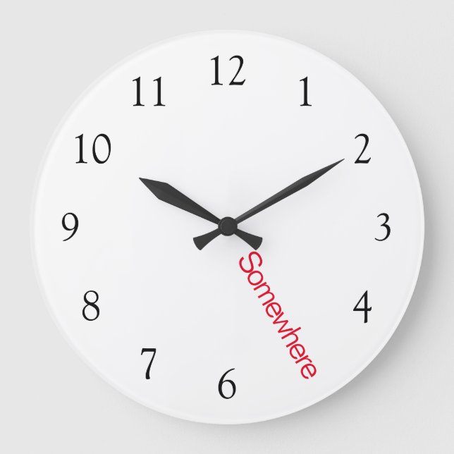 Relógio Grande 5 O'Clock em algum lugar com Vermelho (Frente)