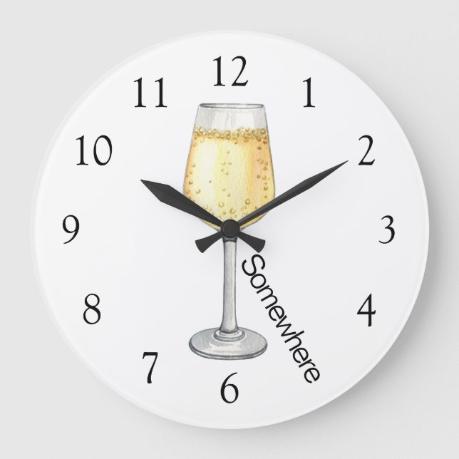 Relógio Grande 5 O'Clock Somewhere Champanhe (Frente)