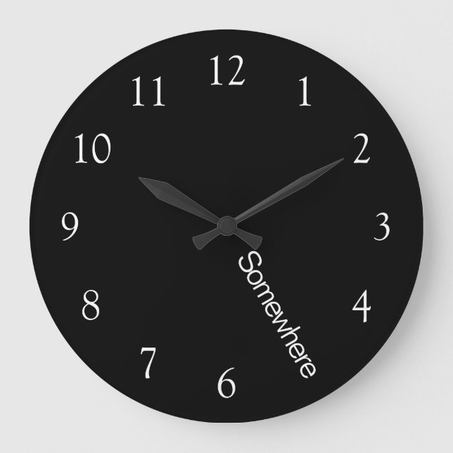 Relógio Grande 5 O'Clock Somewhere Preto (Frente)