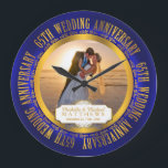 Relógio Grande 65º aniversário de casamento Foto Keepsasaket<br><div class="desc">O Sessenta e cinco Aniversário de Casamento é um marco em qualquer relacionamento que merece ser celebrado e que melhor maneira do que com uma manutenção, com as palavras "65º Aniversário de Casamento" na rodada e no espaço no centro para você personalizar com sua foto, nomes e datas de casamento...</div>