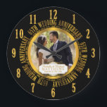 Relógio Grande 65th Lembrança da foto do aniversário de casamento<br><div class="desc">O Sessenta-Quinto aniversário de casamento é um marco miliário em toda a relação que merecem ser comemorados e os que melhor maneira do que com um pulso de disparo de parede da foto da lembrança, caracterizando as palavras "65th aniversário de casamento" no circularmente e espaça no centro para que você...</div>