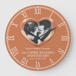 Relógio Grande 7 de Copper no aniversário de casamento, coração p