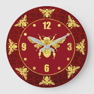Relógio Grande A abelha Dourado do mel personaliza