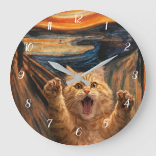 Relógio Grande A Arte de Paródia do Gato no Grito                
