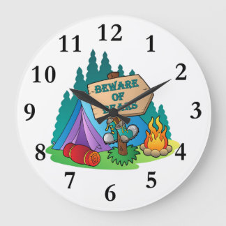 RELÓGIO GRANDE A BARRACA DE ACAMPAMENTO BEWARE O PULSO DE DISPARO