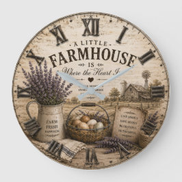 Relógio Grande A Little Farmhouse Is Where the Heart Is Lavender 