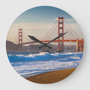 Relógio Grande A Ponte Golden Gate da Praia de Baker Beach