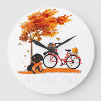 Relógio Grande A Queda De Yall Dachshund Bike Pumpkin Spice Call