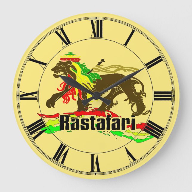 Relógio Grande A reggae rastafarian, bandeira de Jamaica colore o (Frente)