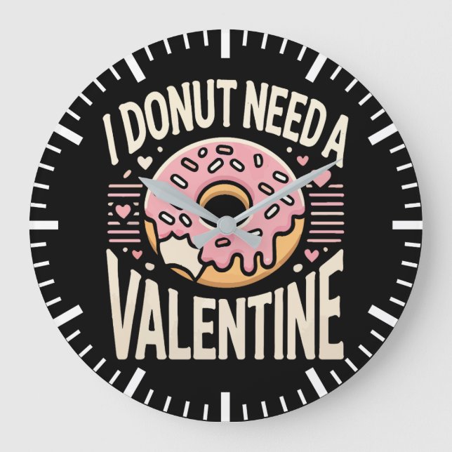 Relógio Grande A rosquinha precisa de um Namorados, engraçado dia (Frente)