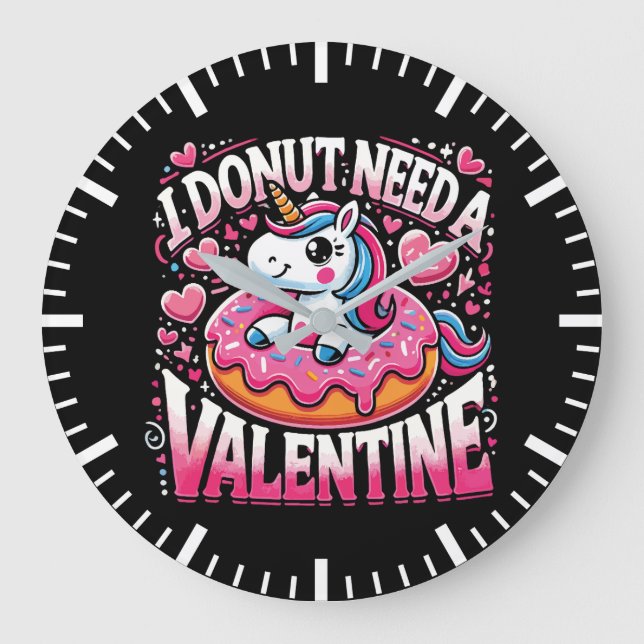 Relógio Grande A Rosquinha Unicorn precisa de Dias de os namorado (Frente)