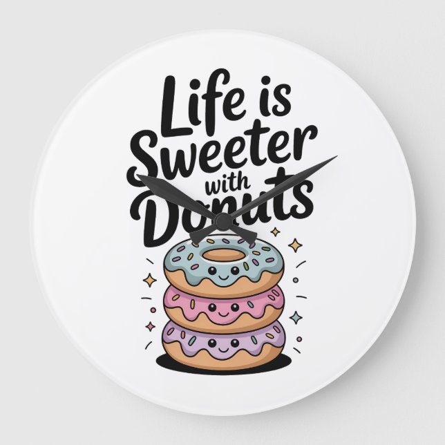 Relógio Grande A Vida É Mais Doce Com Rosquinhas (Frente)
