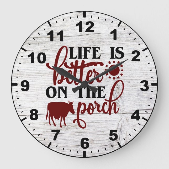 Relógio Grande A vida em madeira rustica do celeiro é melhor na v (Frente)