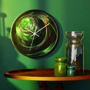 Relógio Grande À volta da Abstrato de Arte Verde Mundial