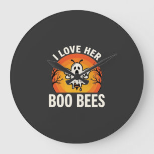 Relógio Grande Abejas de Boo Diseño Divertido de Abeja Fantasma d