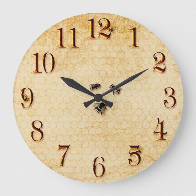 Relógio Grande Abelhas e favo de mel (Frente)