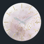 Relógio Grande abertura de aquarela | faux glitter design<br><div class="desc">o brilho é simulado</div>