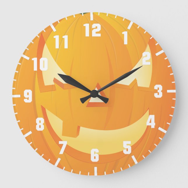 Relógio Grande abóbora de halloween (Frente)