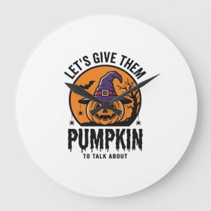 Relógio Grande Abóbora de Halloween Chapéu de Bruxa Engraçado Ass