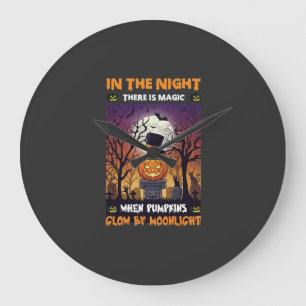 Relógio Grande Abóbora de Halloween Noturna Chapéu Alto Luar Cemi