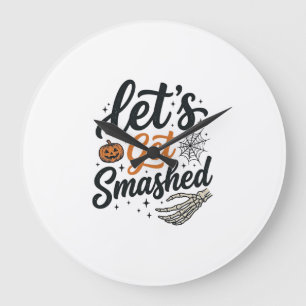 Relógio Grande Abobora de Halloween Vamos Ficar Esmagados