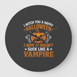 Relógio Grande Abóbora de Vampiro de Halloween Engraçado