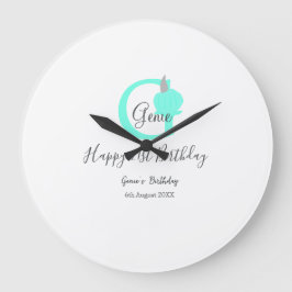 Relógio Grande Abóbora verde outono 211 cinza pastel