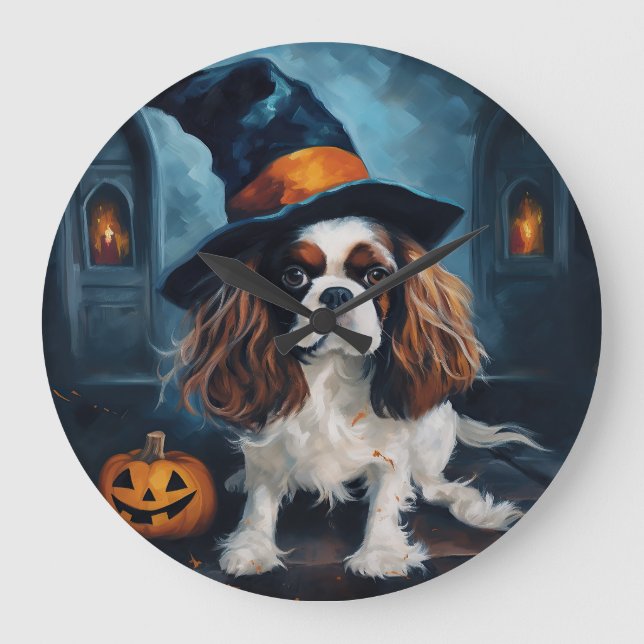 Relógio Grande Abóboras Rei Cavaleiro do Halloween Assustador (Frente)