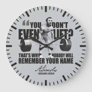 Relógio Grande Abraham Lincoln Gym Humor - Você Levanta?